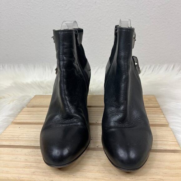 Attilio Giusti Leombruni AGL Double Buckle Wedge Heel Bootie Size 37.5 (7.5 US) - Picture 6 of 12